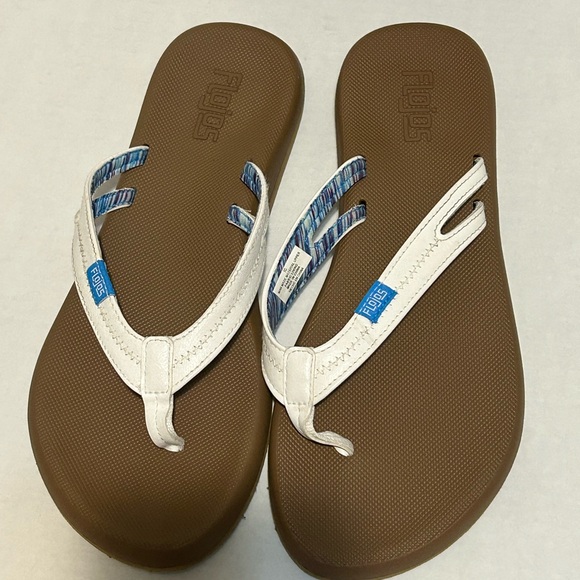 Flojos Blue and White Striped Sandals - Picture 5 of 6